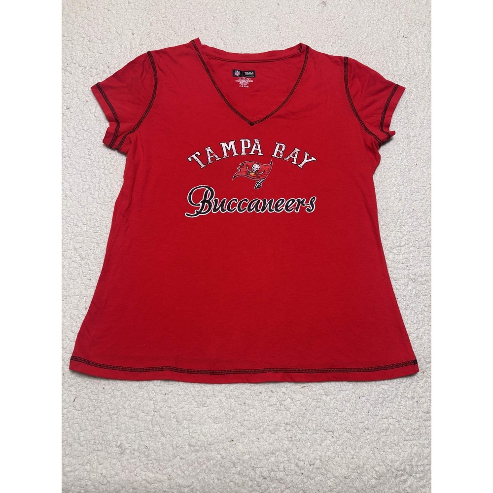 NFL Team Apparel Womens Tampa Bay Buccaneers T-shirt Graphic Tee Size XL Red